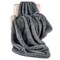 740GSM Soft Plush Fuzzy Luxury Faux Wolf Fur Blanket for Sofa-Gray